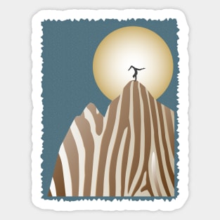Moonlight Yoga over the Zebra Mountain Sticker